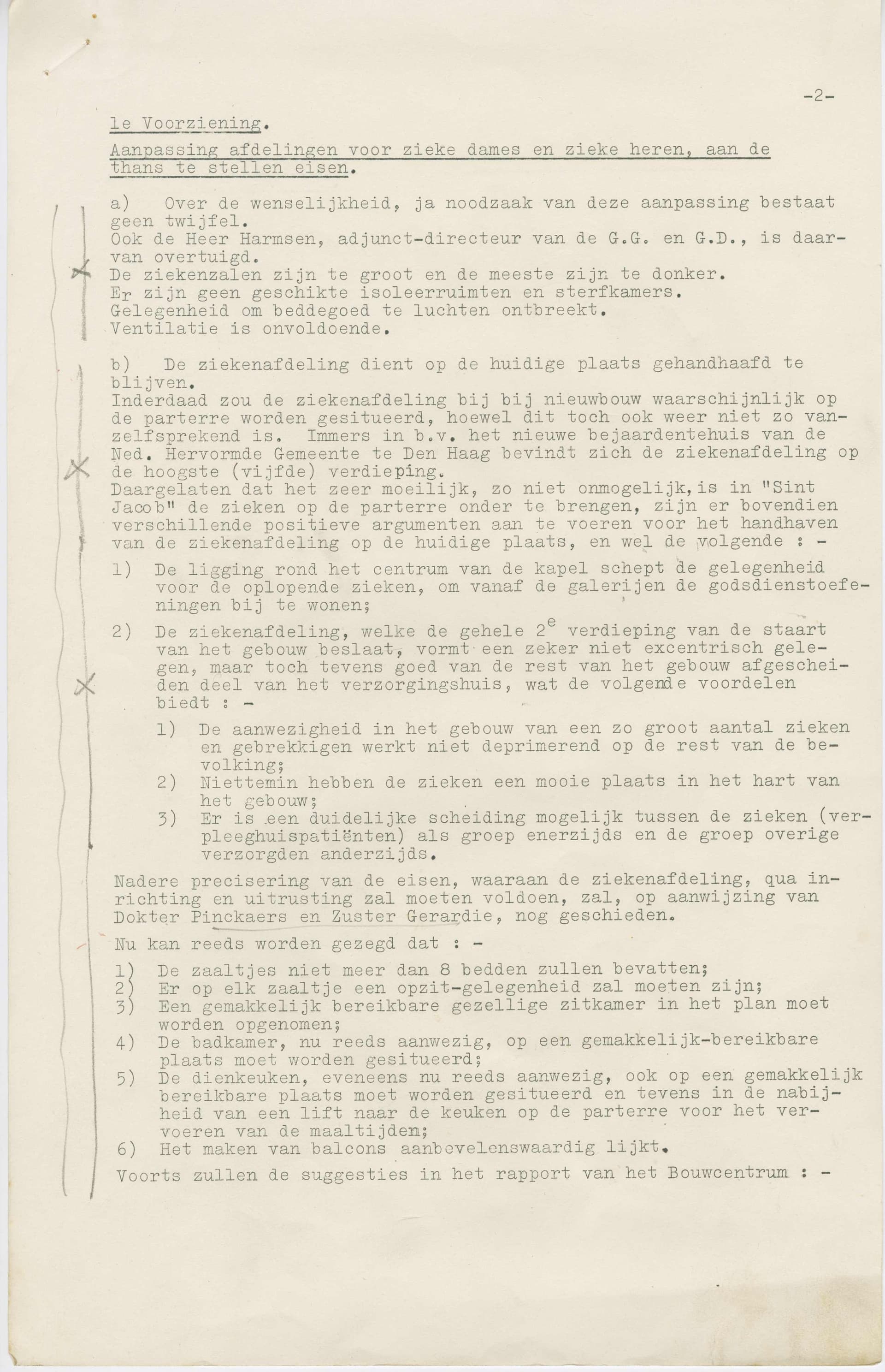  Memorandum from the building commission regarding alterations to the infirmary of the Sint Jacob Gesticht, Amsterdam, 1958. Collection: Het Nieuwe Instituut 