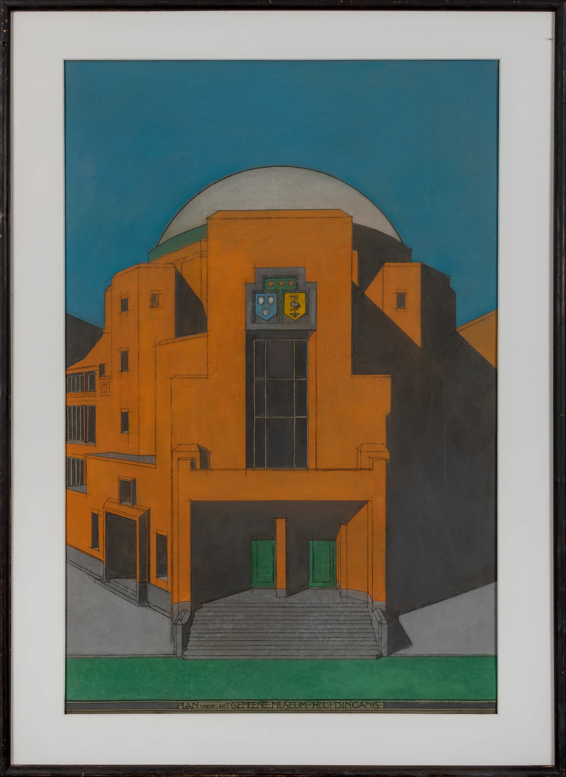 H. P. Berlage. Design for Gemeentemuseum Den Haag, main entrance, 1920. Collection Het Nieuwe Instituut, BERL 159p8 