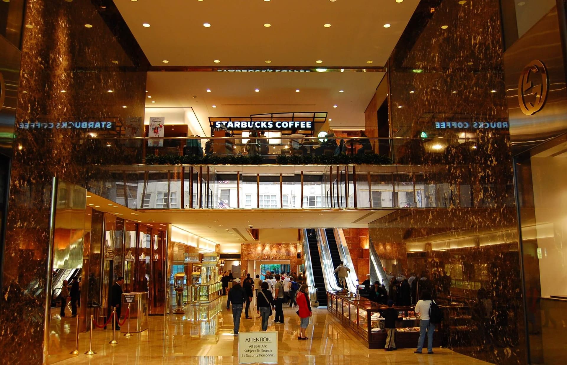 Atrium of the Trump Tower on Fifth Avenue, New York 