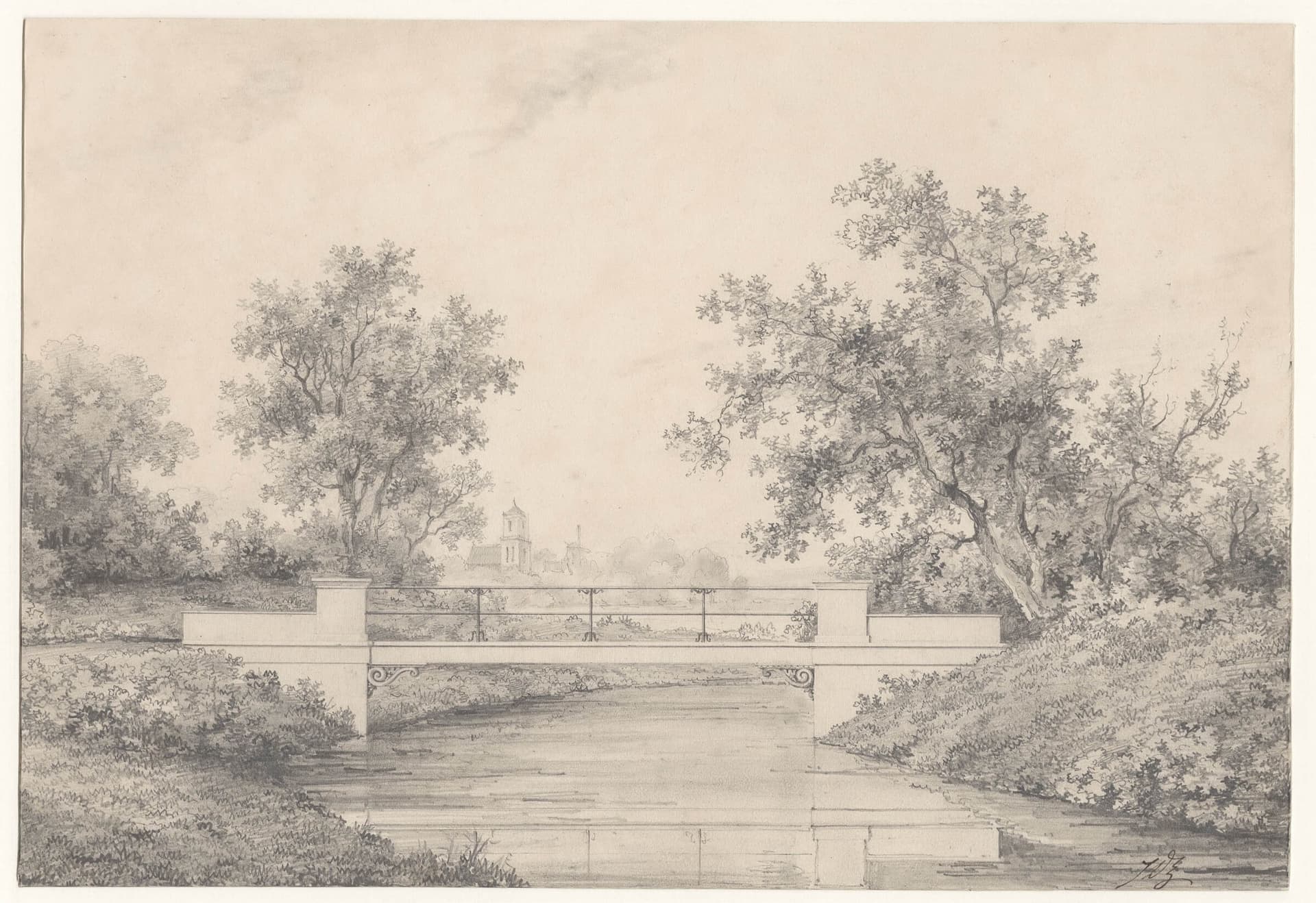 J.D. Zocher Jr. designed the bridges for Het Park. Though these designs have not survived, the bridge in this drawing is very similar to a bridge he designed for Het Park, ca. 1862. Collection Het Nieuwe Instituut, Zocher Collection, ZOCH 44 