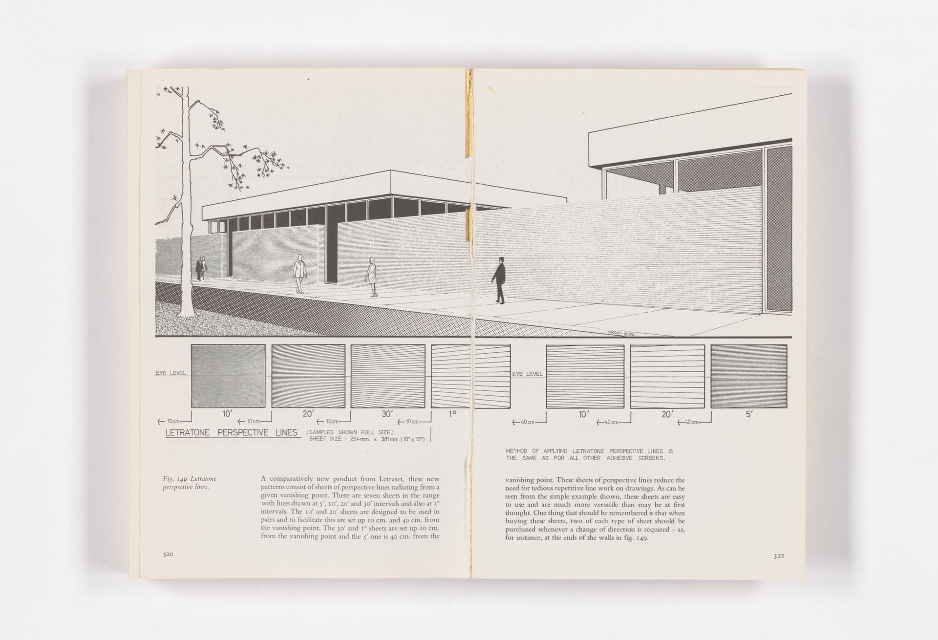 Architectural handbooks from the 1970s show a progressive standardisation of architectural drawing. The Letratone company launched zips in the 1970s with several pre-printed perspective lines to compose an architectural design. This ‘insta… 