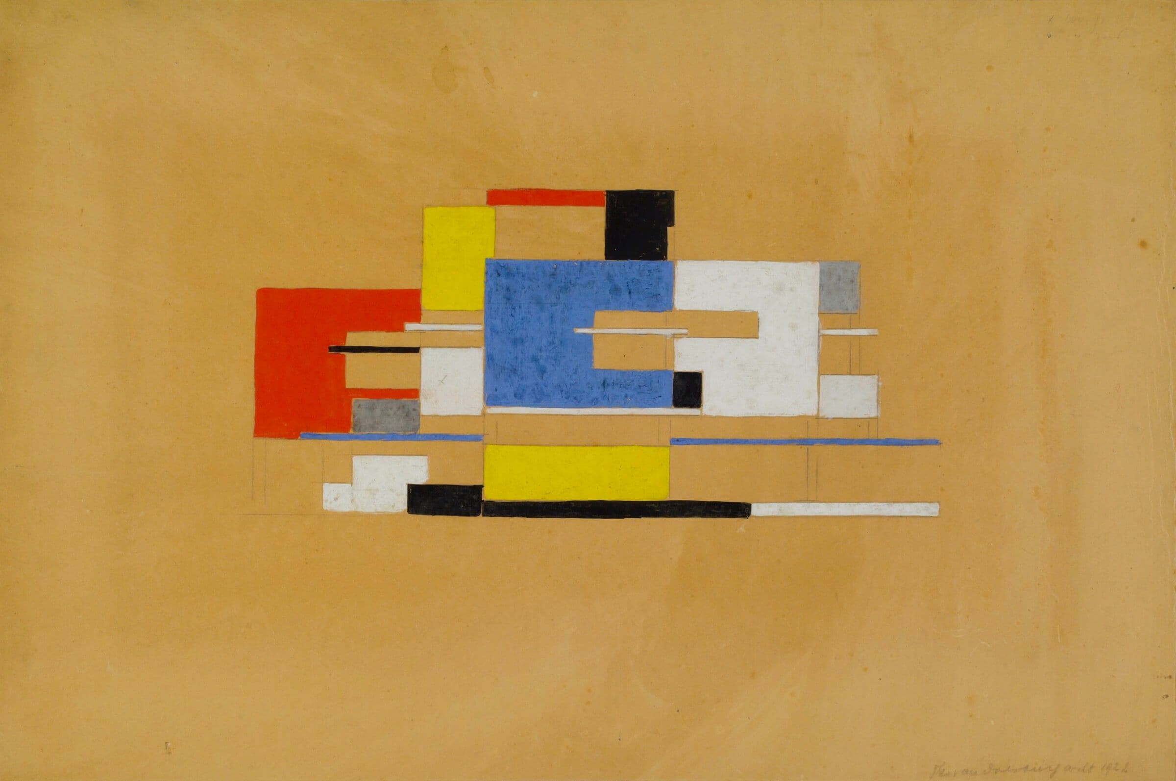 Theo van Doesburg, Ontwerp van de westgevel van Maison Particulière, 1923, Collectie Het Nieuwe Instituut 