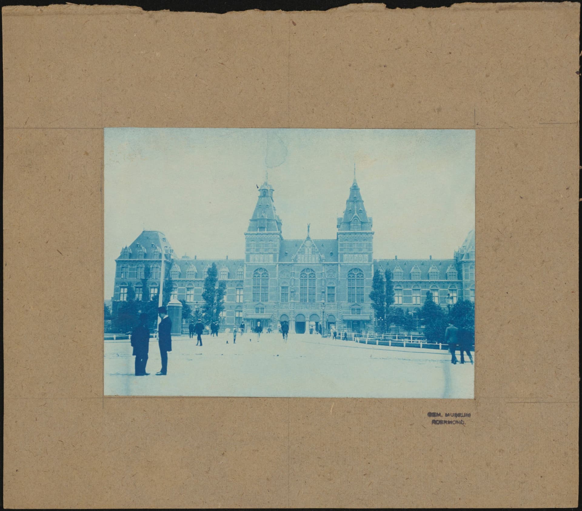 Het Nieuwe Instituut’s collection contains blueprints not only of architectural drawings and specifications, but also of architectural photographs. These two 19th-century examples of blueprint photographs are of the Rijksmuseum. The photog… 