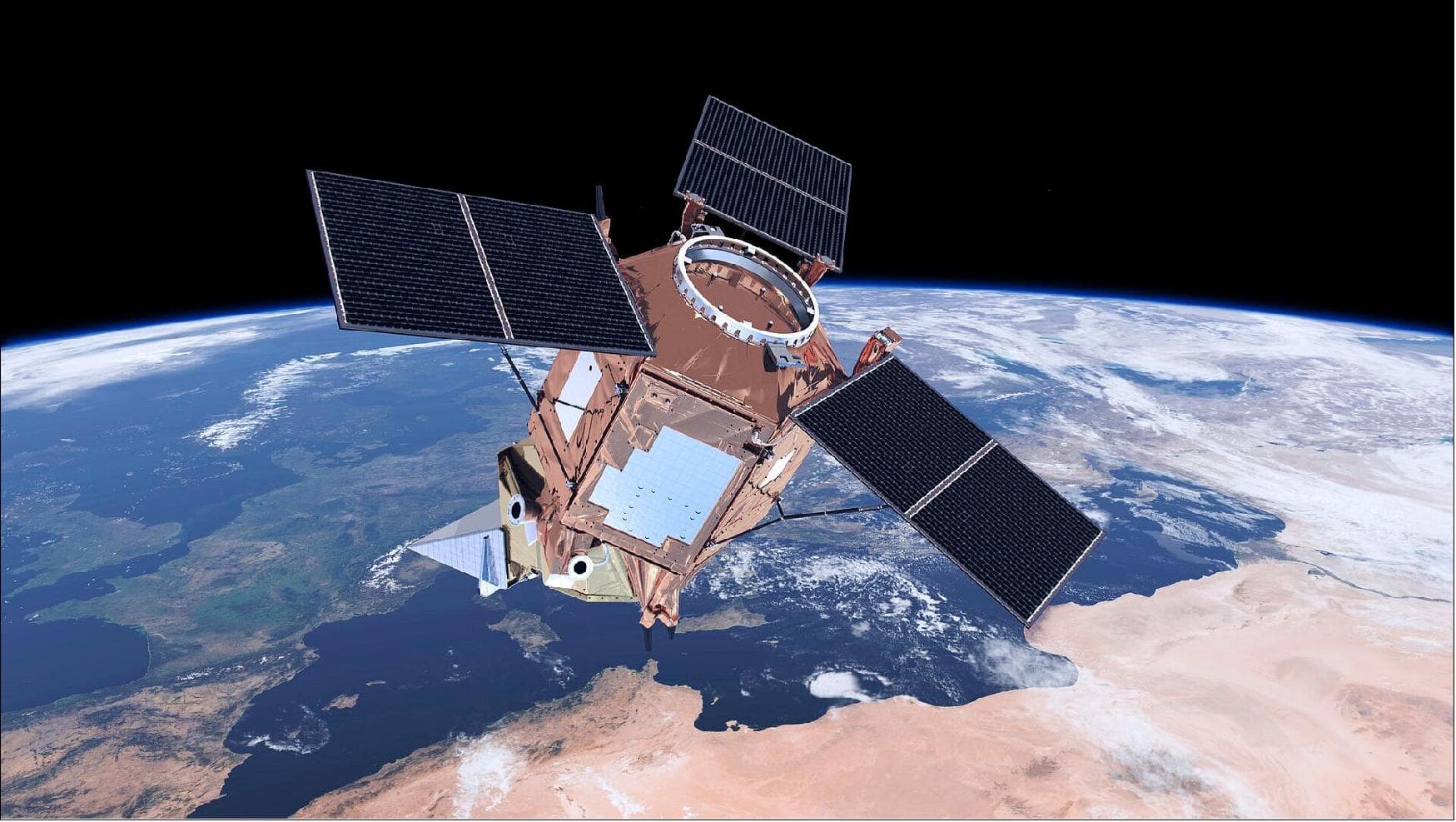 Sentinel 5P satelitte seen from space. Source: European Space Agency 