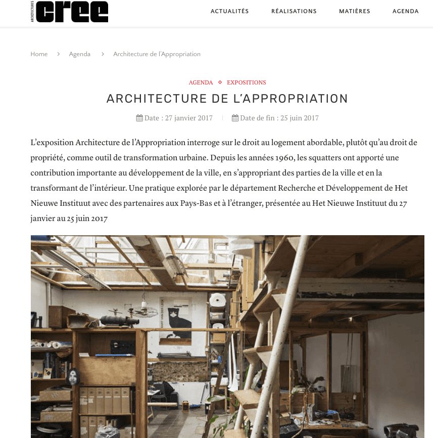  Archicree about Architecture of Appropriation, 27 January 2017 
