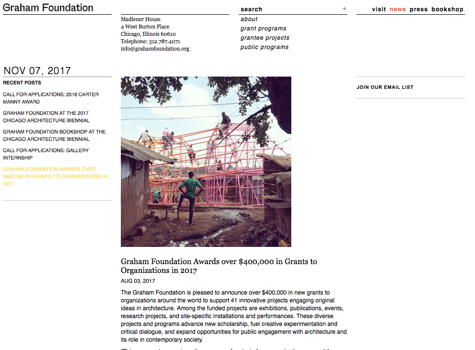  Graham Foundation about Architecture of Appropriation, 5 August 2017 