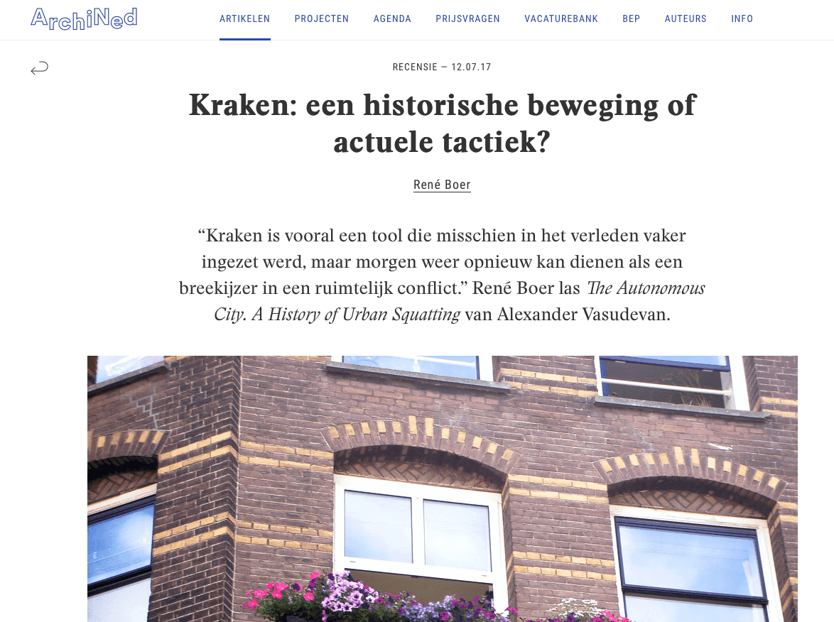  ArchiNed about Architecture of Appropriation, 11 July 2017 