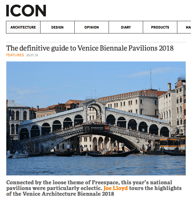  Icon, 20-07-18, The definitive guide to Venice Biennale Pavilions 2018