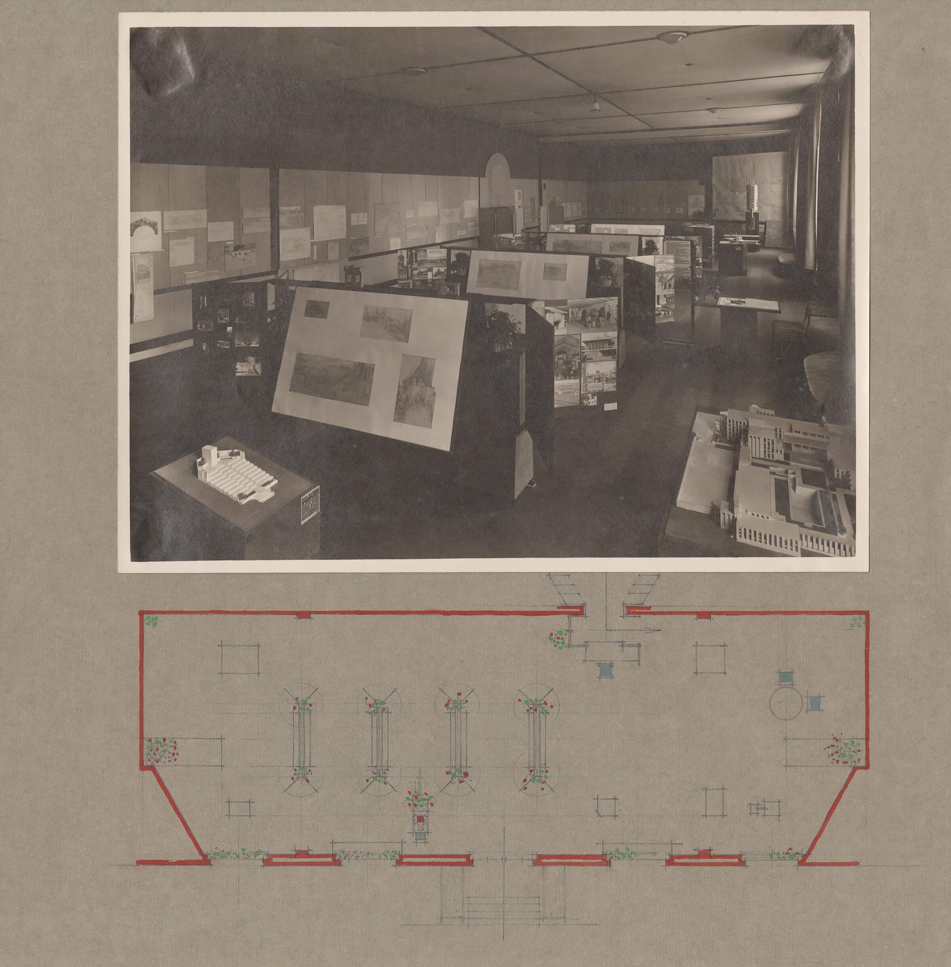 H. Th. Wijdeveld. Tentoonstelling Frank Lloyd Wright, Stedelijk Museum, Amsterdam, 1931. Collectie Het Nieuwe Instituut, WIJD 771.  