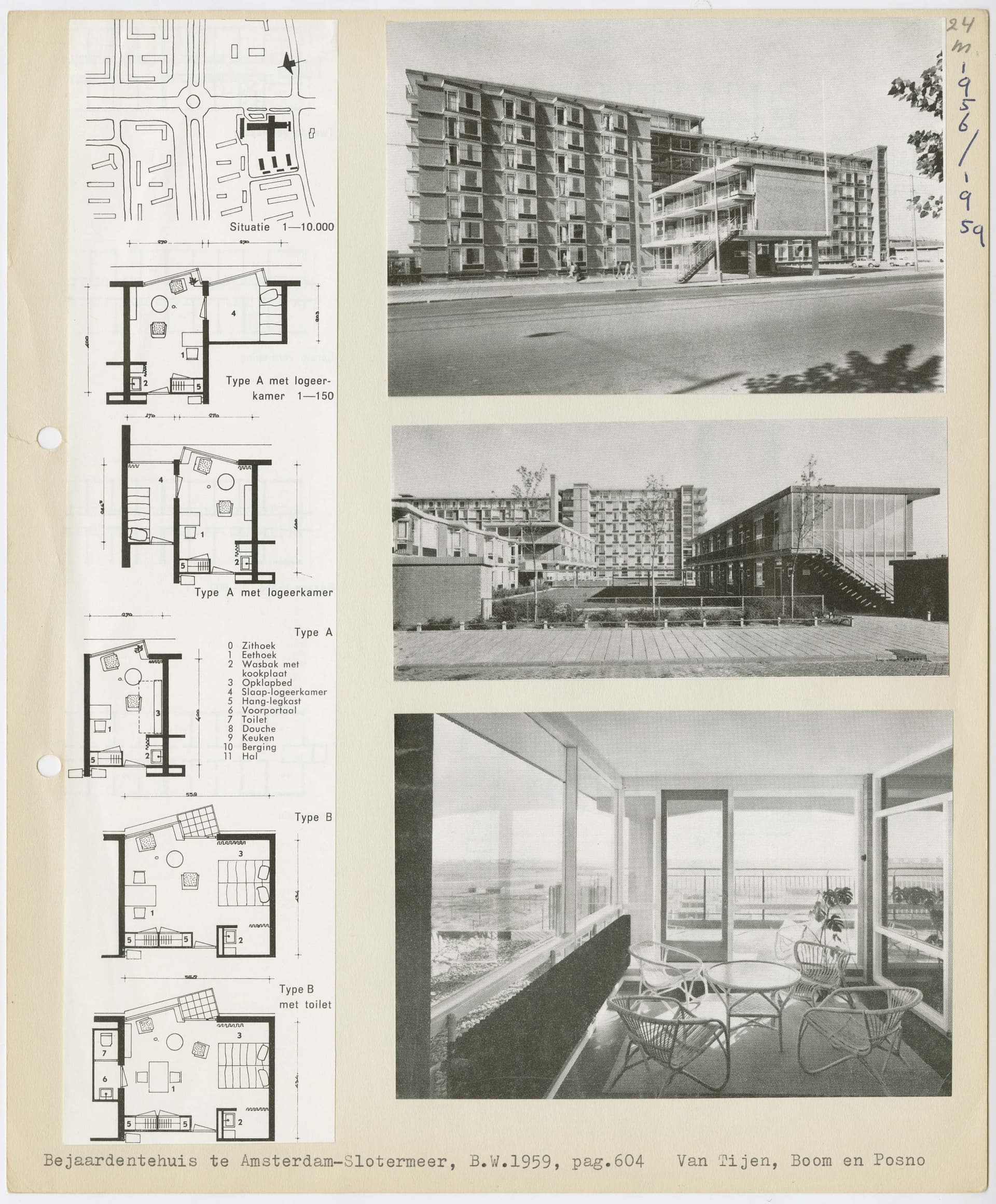  Willem van Tijen, Gerhardhuis, Amsterdam, c.1959. Client: A.H. Gerhardstichting. Collection: Het Nieuwe Instituut, TIJX d25-2 