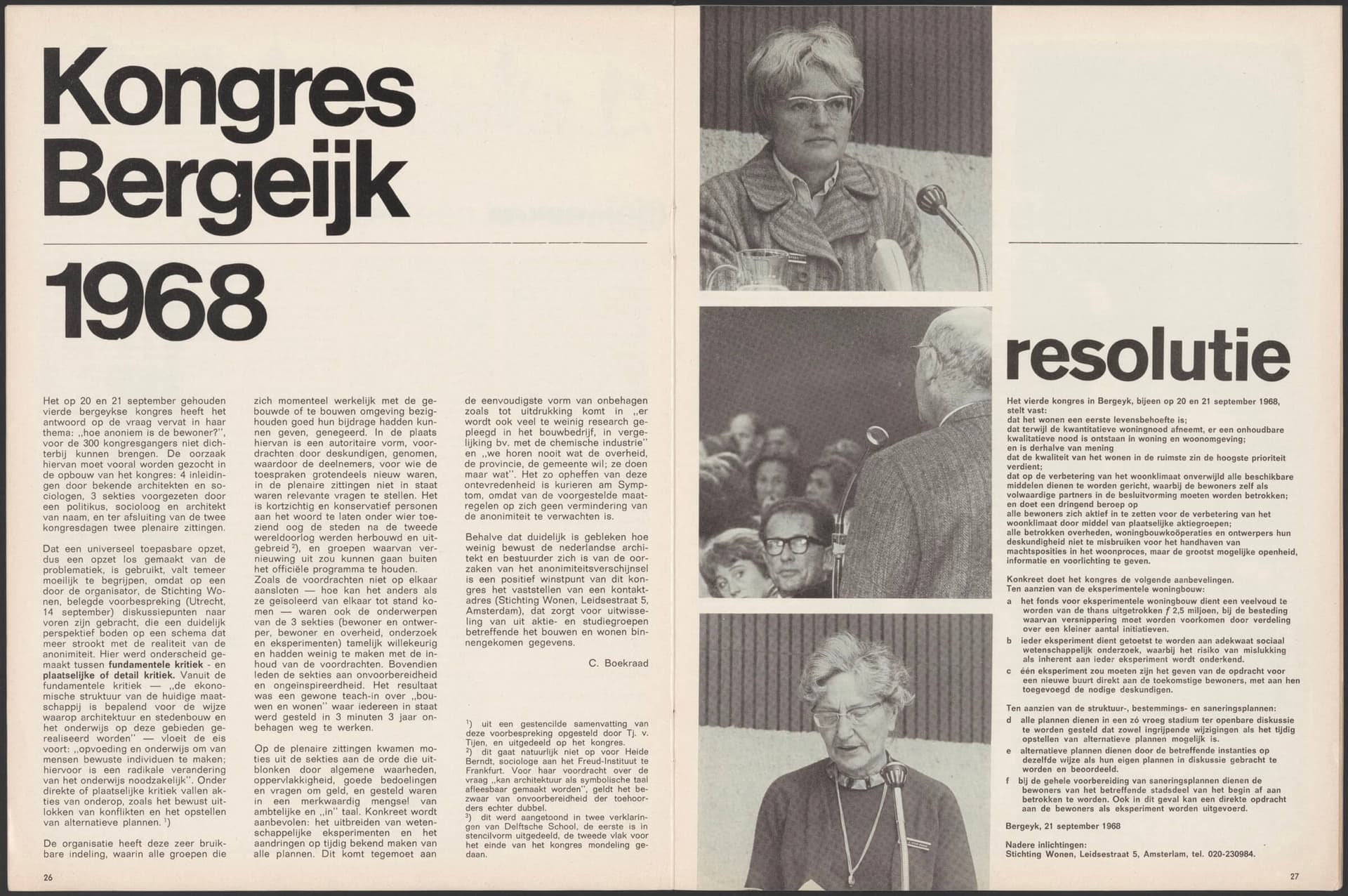 Lotte Stam-Beese. Bergeykese Kongressen, 1968. Collection Het Nieuwe Instituut, STAB d4 