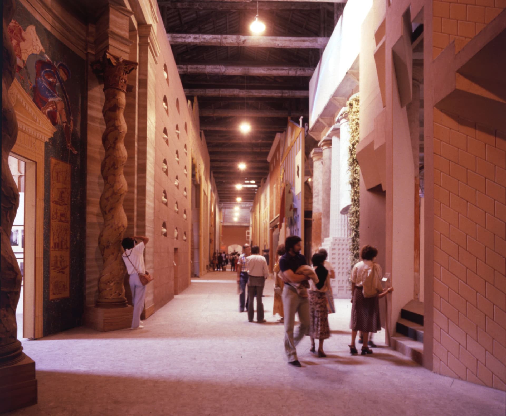 Strada Novissima, Corderie dell'Arsenale di Venezia,1980 Architecture Biennale. Photo: Paolo Portoghesi. 