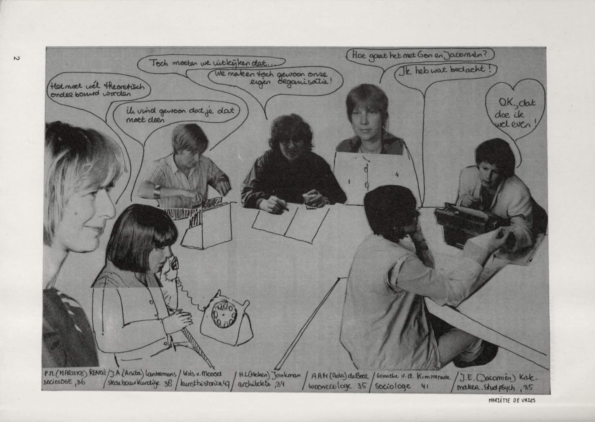 Collage van Vrouwen Bouwen en Wonen groep, bij een artikel in “Leesbundel Vrouwen Bouwen en Wonen”, ontwerp: Mariëtte de Vries, 1983. Bron: Collectie Het Nieuwe Instituut  