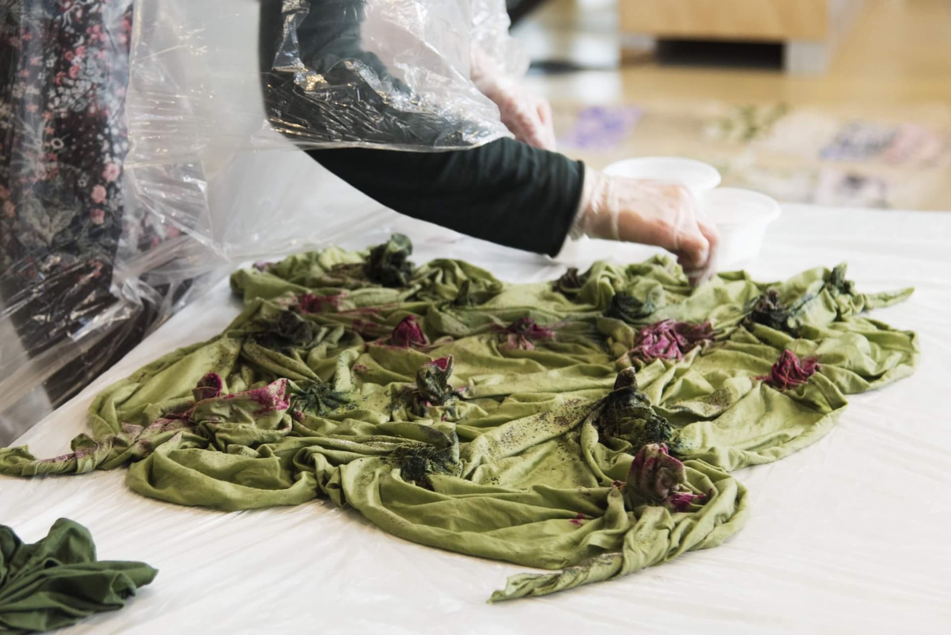 Resultaat workshop Tie Dye, 17 februari 2017. Foto Charlotte Kan 
