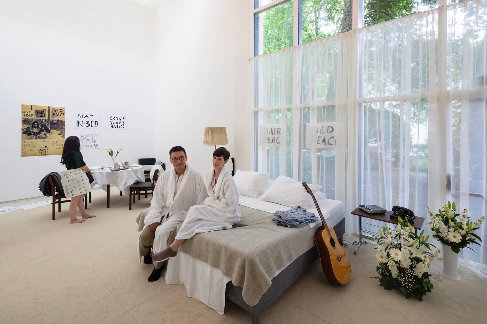 Bed-in, Beatriz Colomina. Dutch Pavilion WORK, BODY, LEISURE. 16th International Architecture Exhibition - La Biennale di Venezia, FREESPACE. Photo: Daria Scagliola 