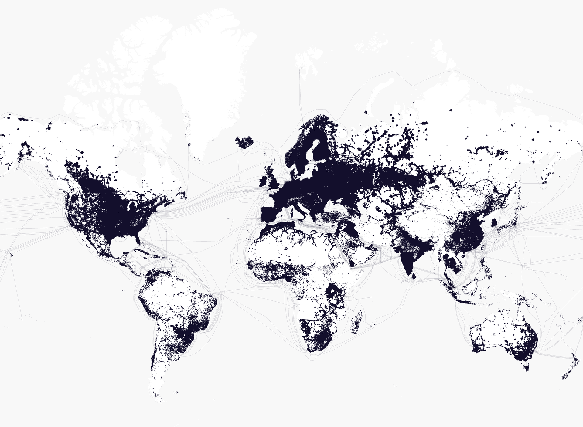 Kaart van white spots op de wereld  