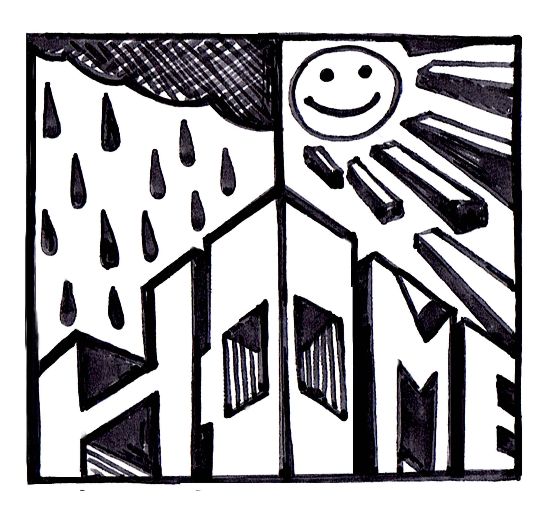 'After the rain comes the sunshine'. Illustration by WATS2.0. 