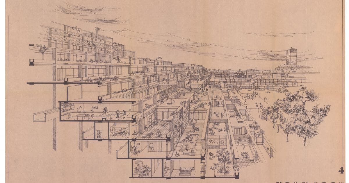 E. Hartsuyker en L. Hartsuyker-Curjel. Woningbouwproject Biopolis, 1963-1964. Collectie Het Nieuwe Instituut, HART t49 