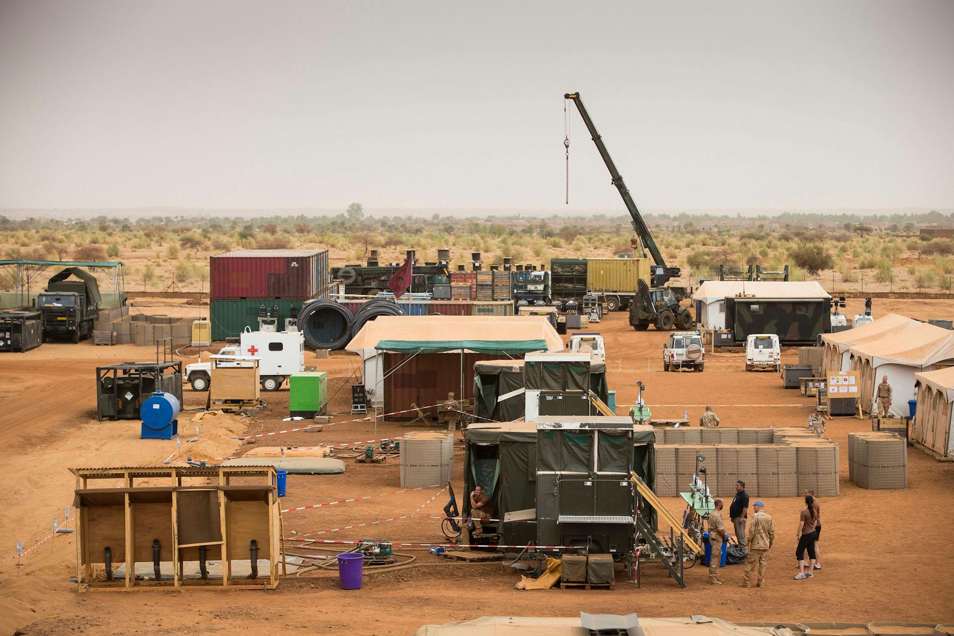 Inrichten van Kamp Castor, Gao, Mali. Foto Ministerie van Defensie 