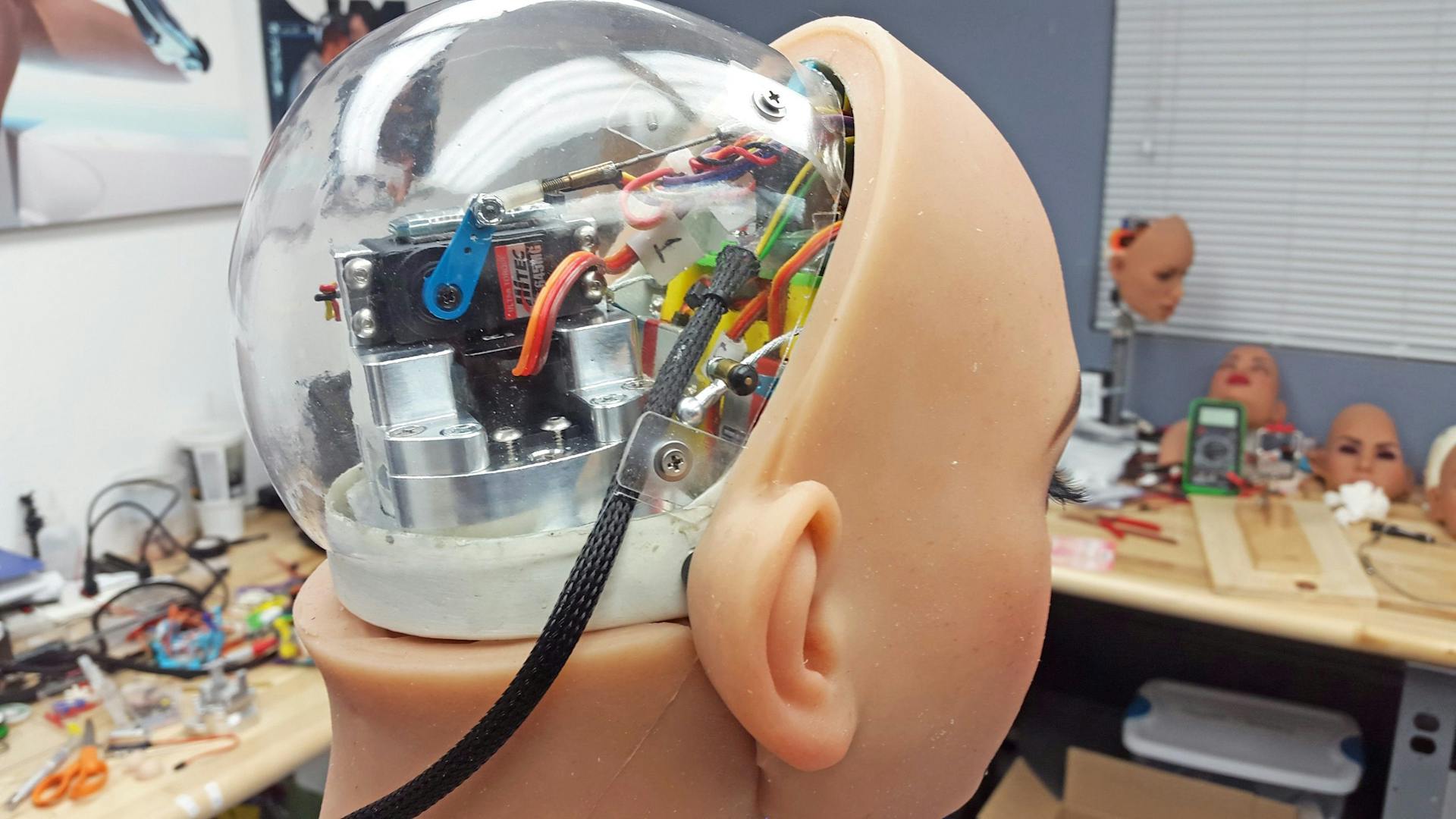 Head of a Realbotix sex robot, 2017. Foto: Realbotix. 