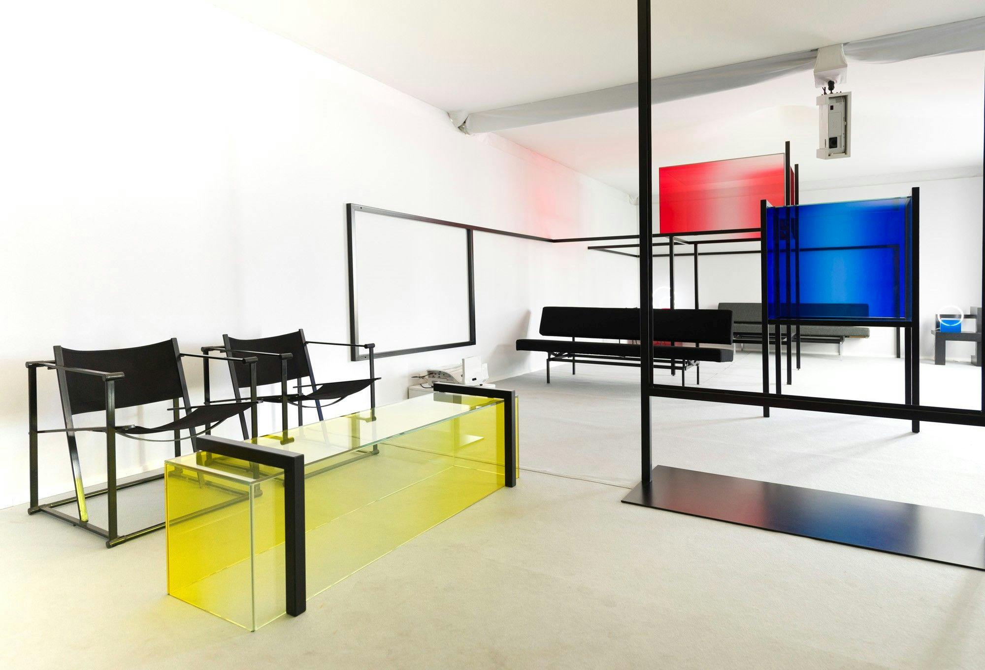  Spatial composition in Red, Blue and Yellow. Curated and designed by Studio Sabine Marcelis. Photo Lothaire Hucki 