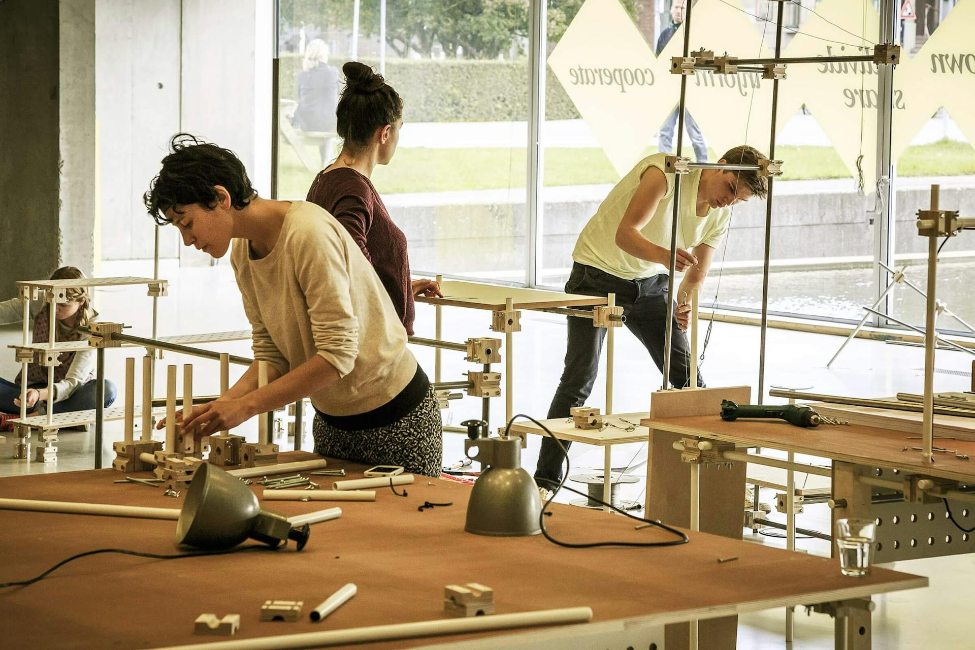 Participants designing their own pieces of furniture with the OpenStandards system - © Matthijs Immink  
