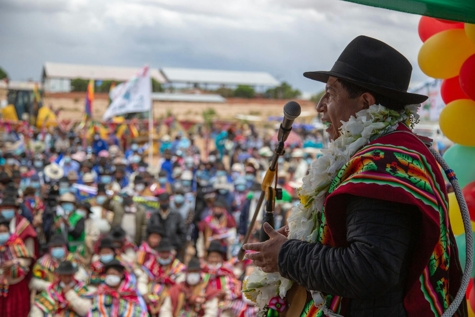 Vicepresident van Bolivia en Inheemse leider Jilata David Choquehuanca. Beeld met dank aan dhr. Choquehuanca.