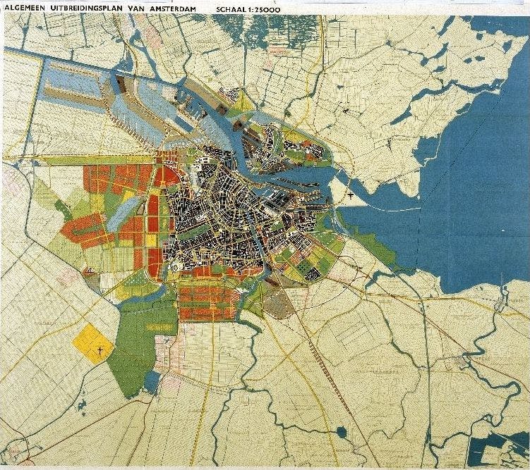  C. van Eesteren, General expansion plan Amsterdam, 1935, archive Het Nieuwe Instituut 