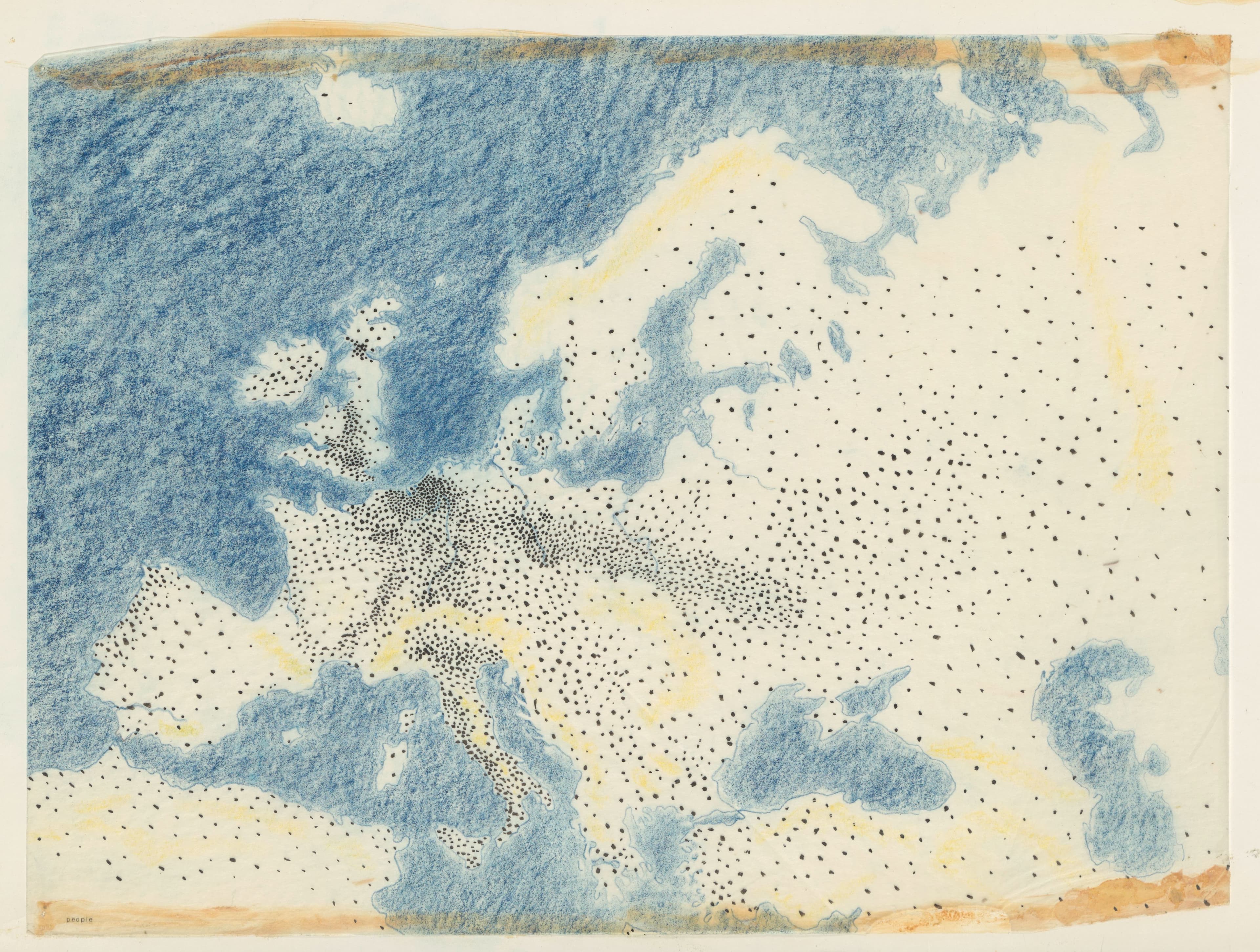 Pjotr Gonggrijp. Europa & Delta & vogels, mensen, industrie (detail). Collectie Nieuwe Instituut, archief P. Gonggrijp, GONG 1