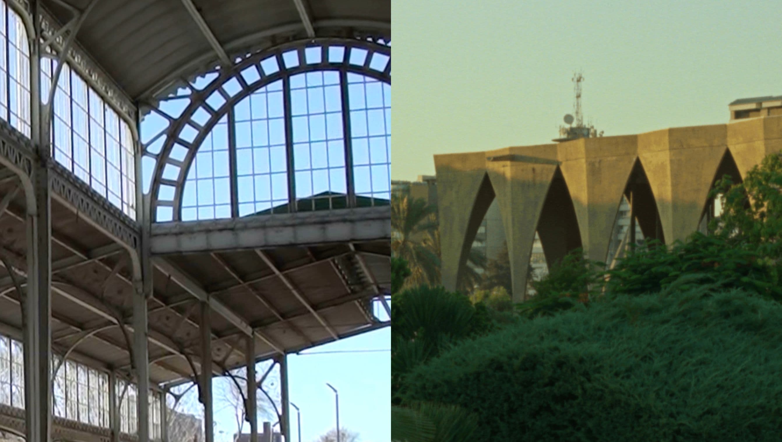 Film stills uit Where the Ground Refuses the Line (2026) van Meghan Ho-Tong en To Remain in the No Longer (2023) van Joyce Joumaa.