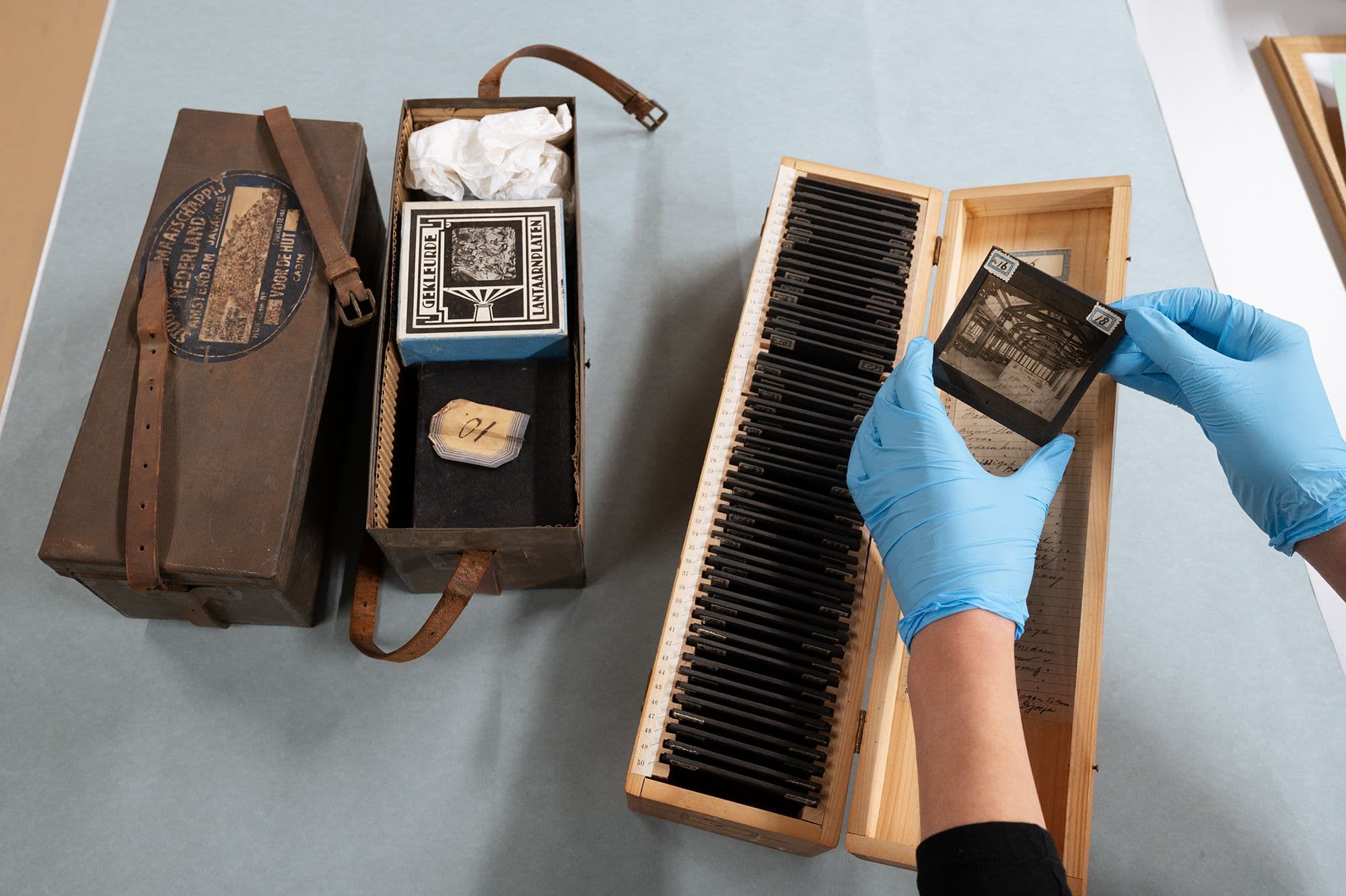 Glass slides from the archive of H.P. Berlage. Photo Petra van der Ree.