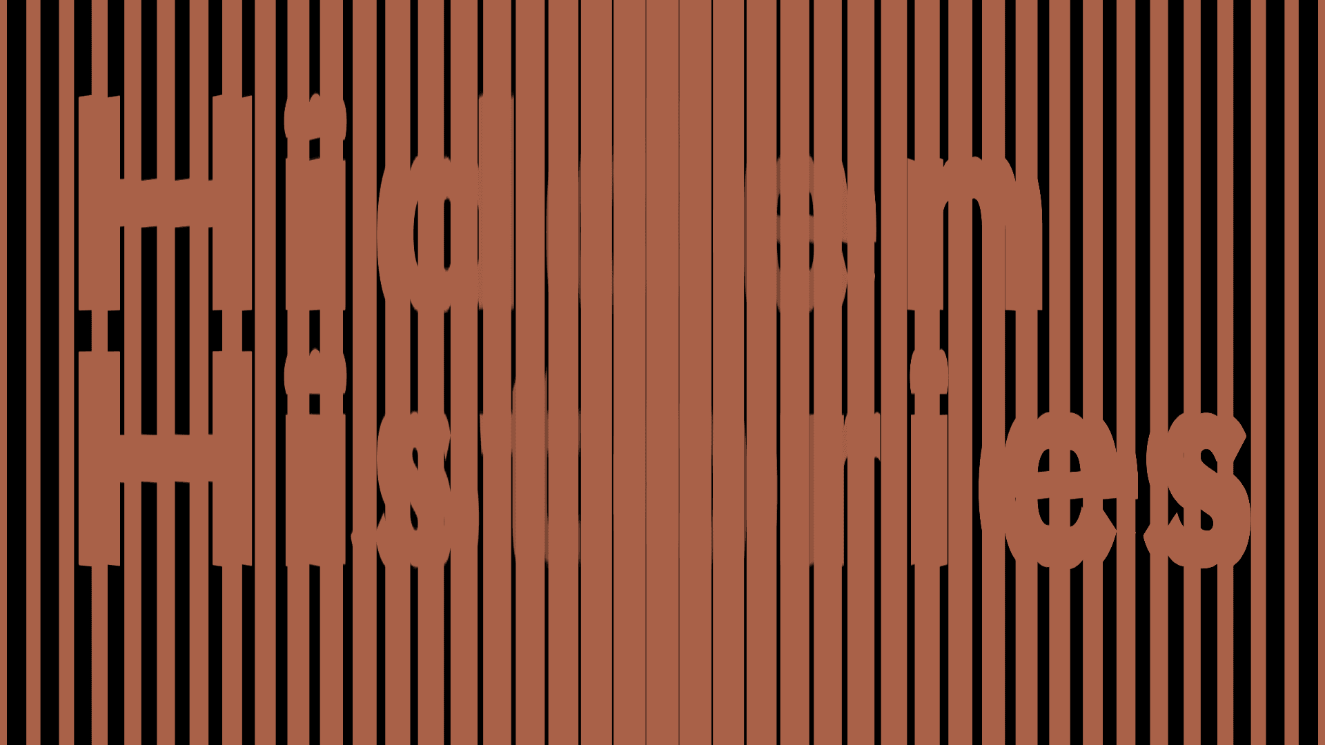 Graphic image with vertical stripes in brown and black. Somewhat hidden behind these stripes, the title 'Hidden Histories' is visible.