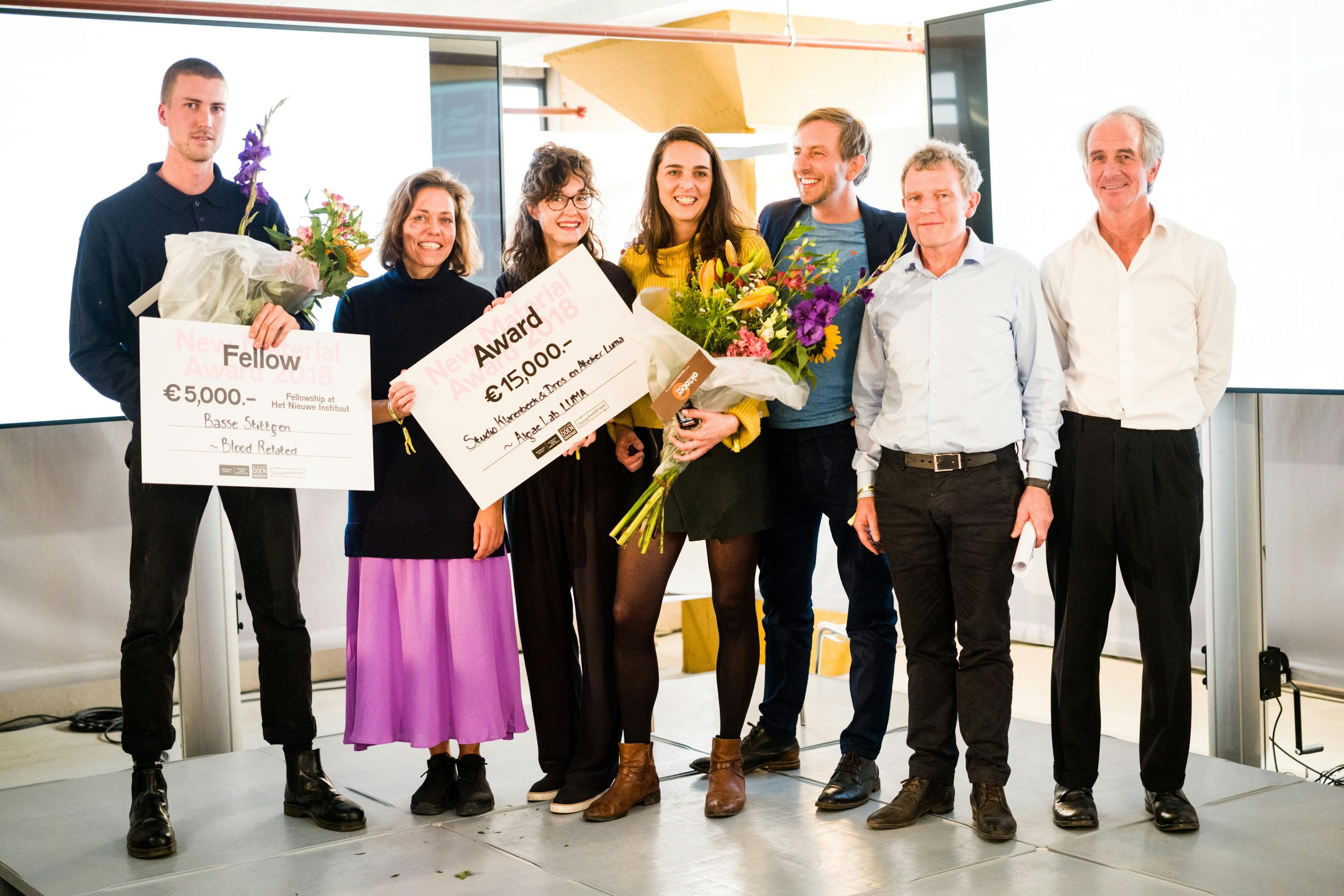 Winnaars New Material Award en New Material Fellow 2018. Foto Boudewijn Bollmann 