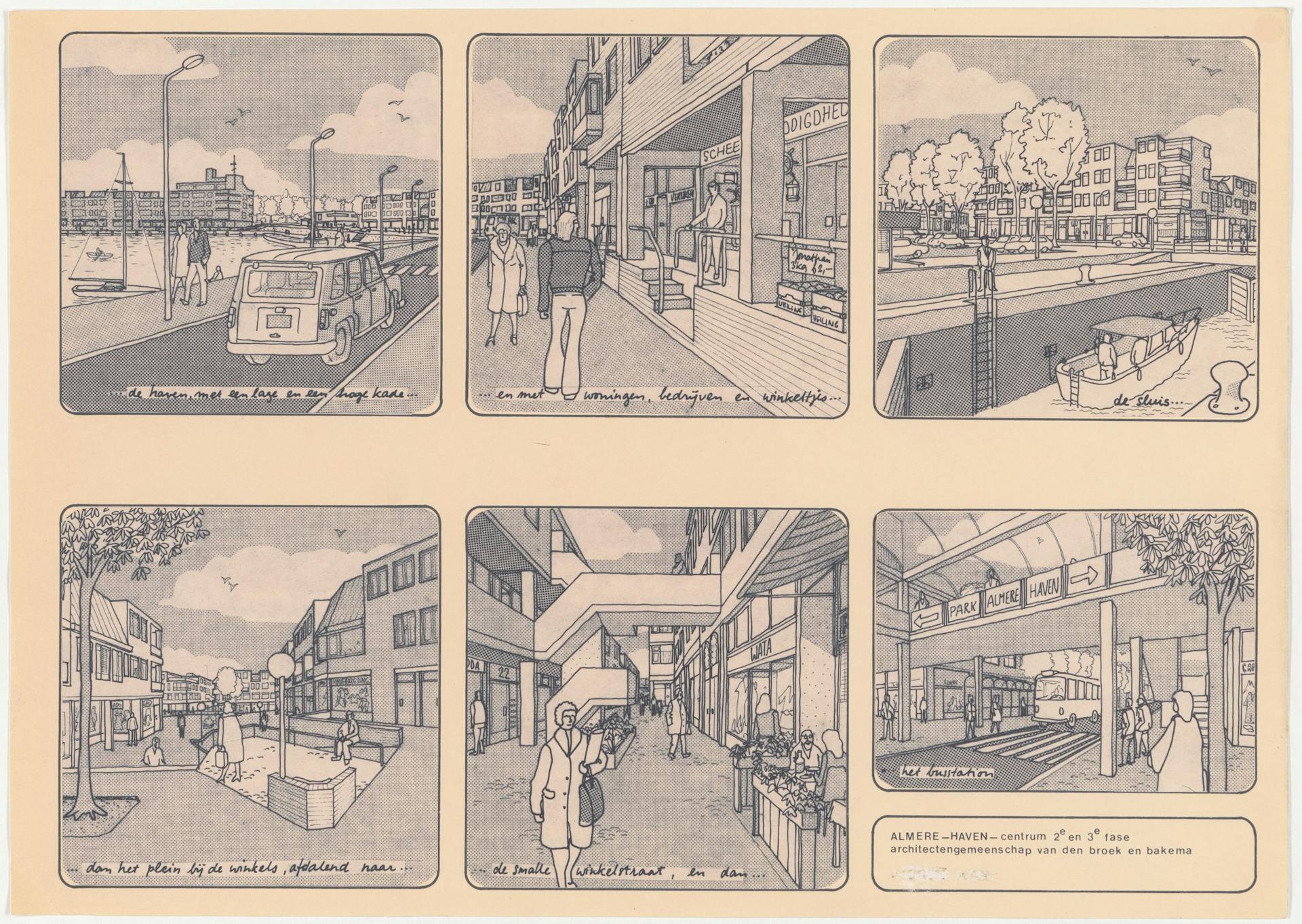 Eén van de ‘Serials’ van Van den Broek en Bakema voor ontwerp van het centrum van Almere-Haven als diazotypie (1976). Serials (of ‘Serial Vision’) bestaan vaak uit gerasterde plasticfolies en zijn geïnspireerd op het werk van Gordon Cullen. Van… 