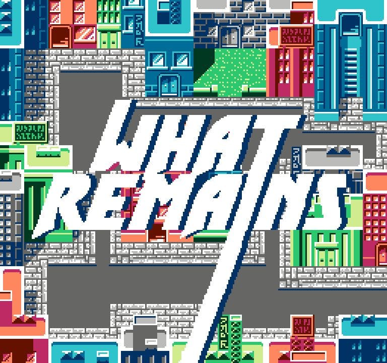 What remains city map with title. Image by Arnaud Guillon and Aymeric Mansoux 