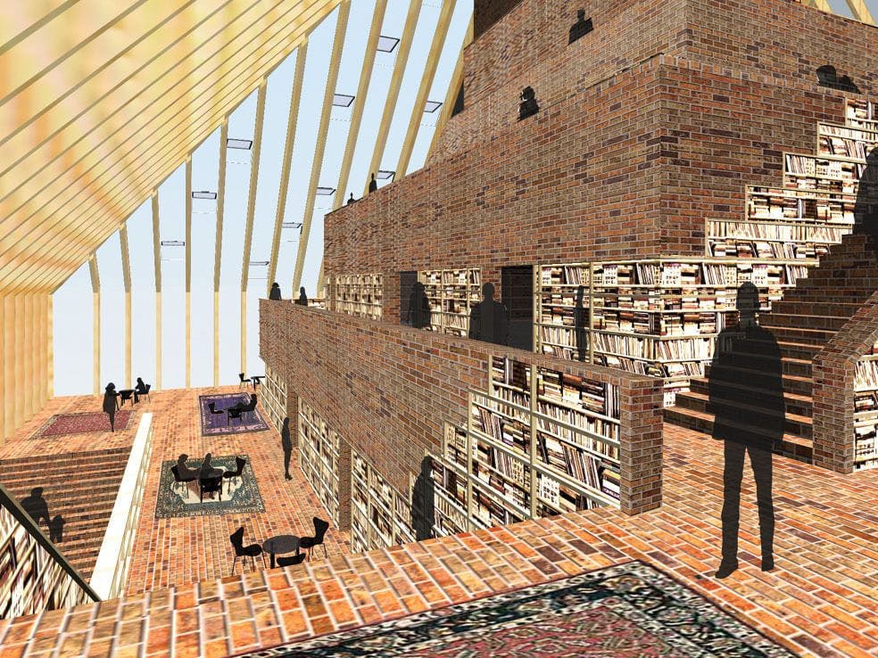 A visualisation of Book Mountain from 2003. Image: © MVRDV.  