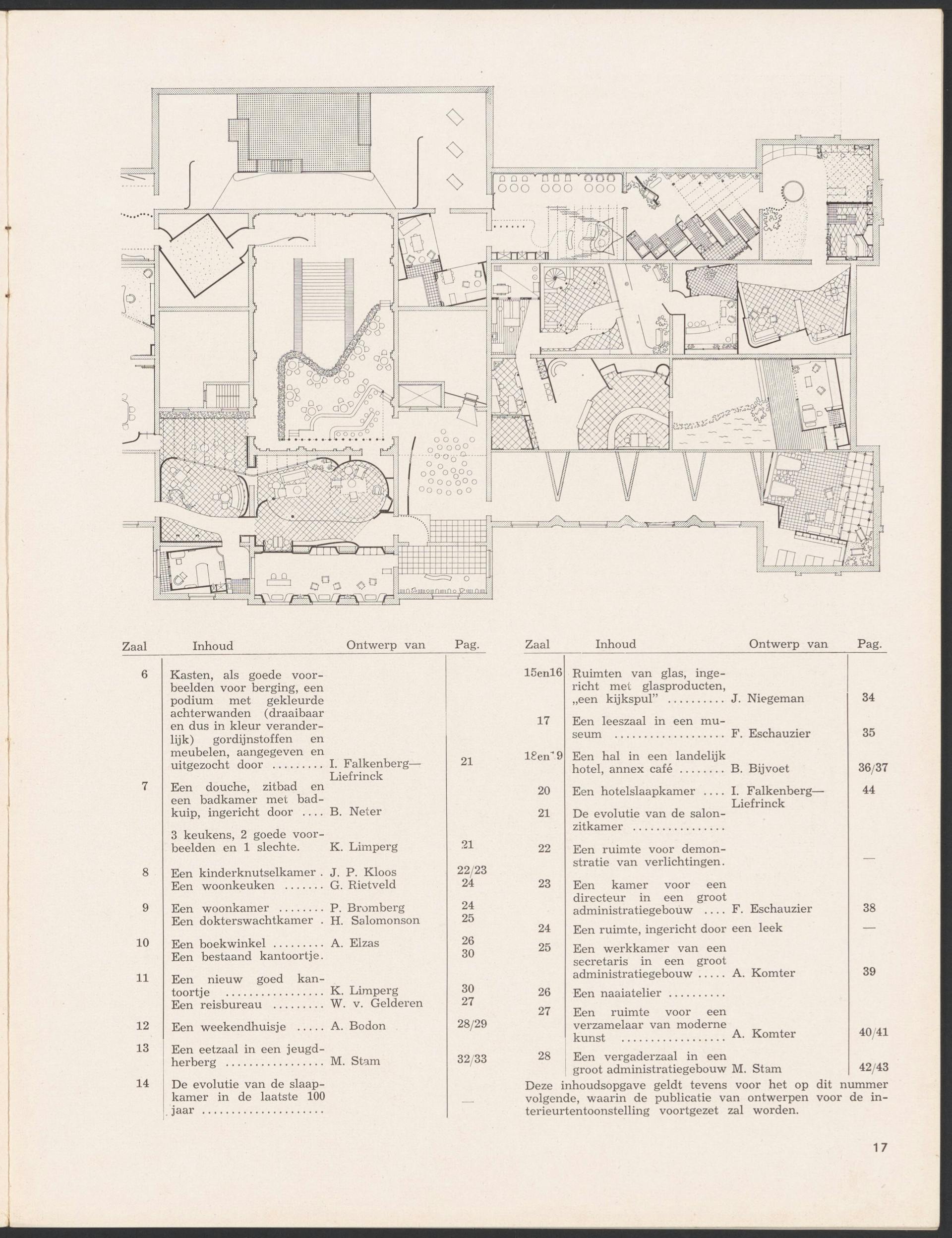 Publicatietekening van de ontwerptekening ‘In Holland staat een huis’ met het Zip raster nummer 21, 1941. Bron: De 8 en Opbouw, 12e jaargang, 1941, nr.2, p. 17.   
