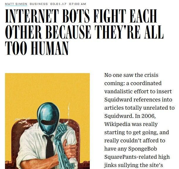  Internet Bots Fight Each Other Because They're All Too Human