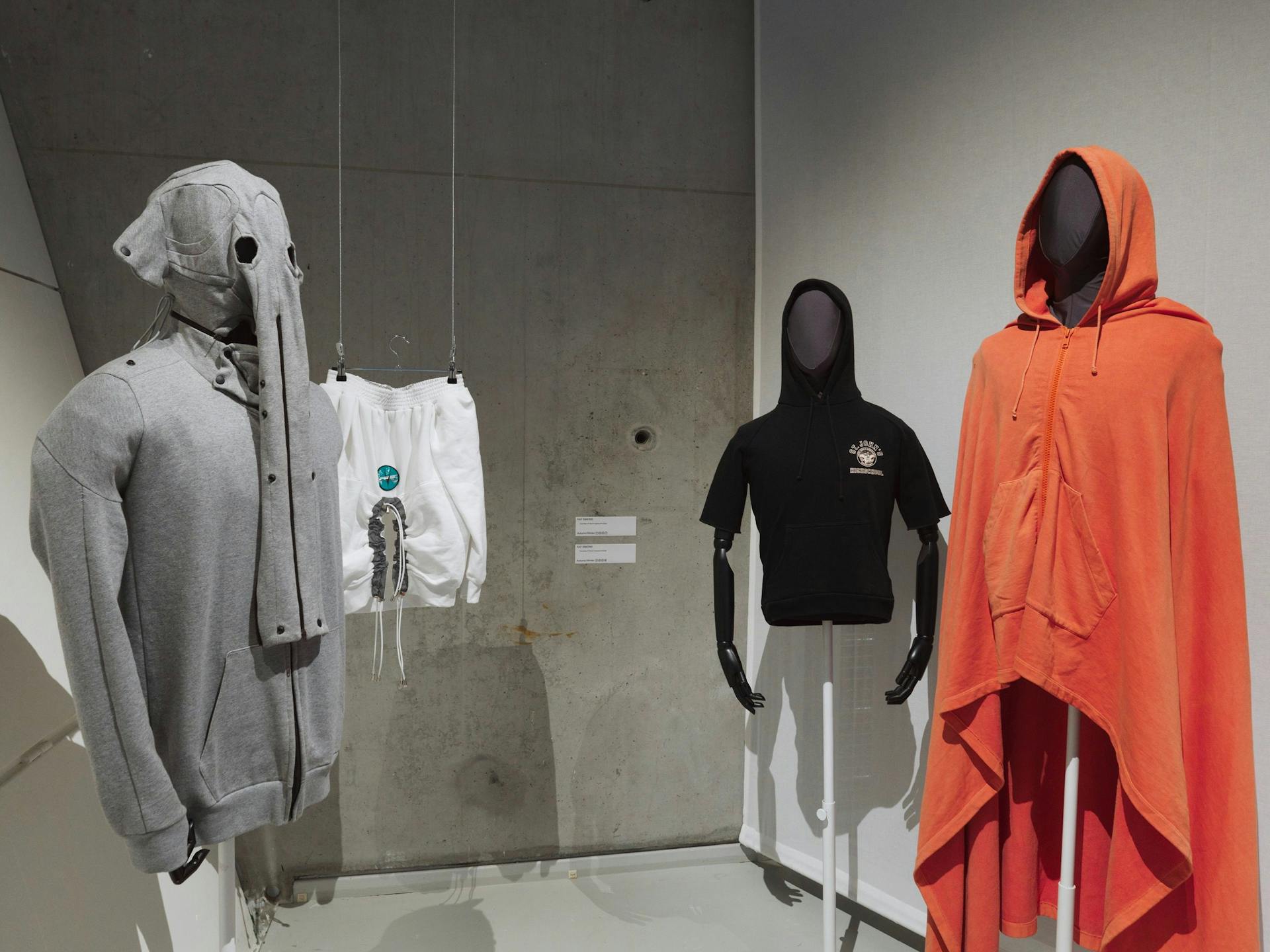 Aitor Throup, Ganesh Hoody, 2008. Redevelopment of the original Ganesh Hoody featured in Throup’s 2006 collection ‘When Football Hooligans Become Hindu Gods’.
RECONSTRUCT, SHRTSKRT HOODIE SKIRT, Retrograde Orbit collection Spring/Summer 20… 