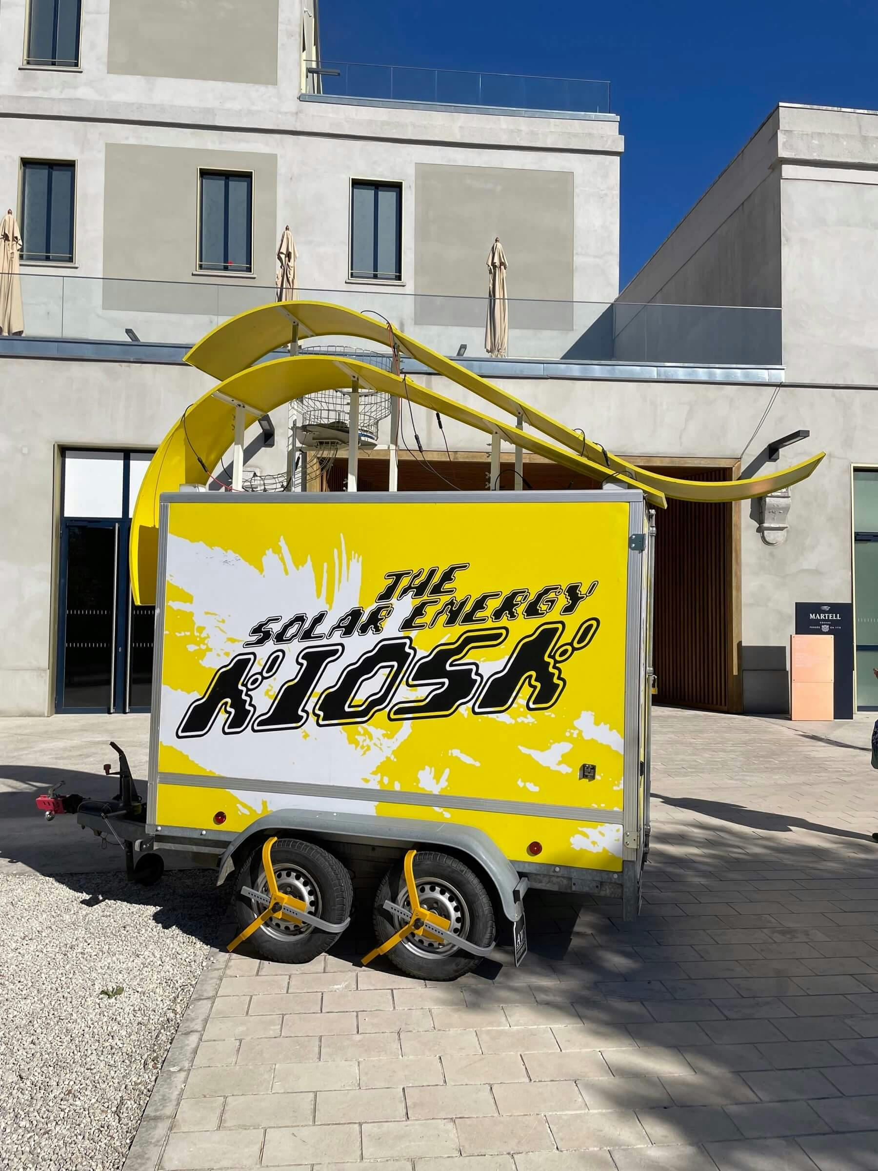 The Solar Energy Kiosk in Cognac, Frankrijk. 