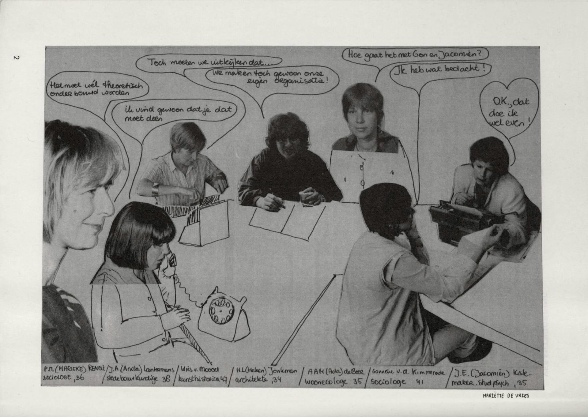 Collage of Vrouwen Bouwen en Wonen group, published in “Leesbundel Vrouwen Bouwen en Wonen”, design: Mariëtte de Vries, 1983. Source: Collection Het Nieuwe Instituut  