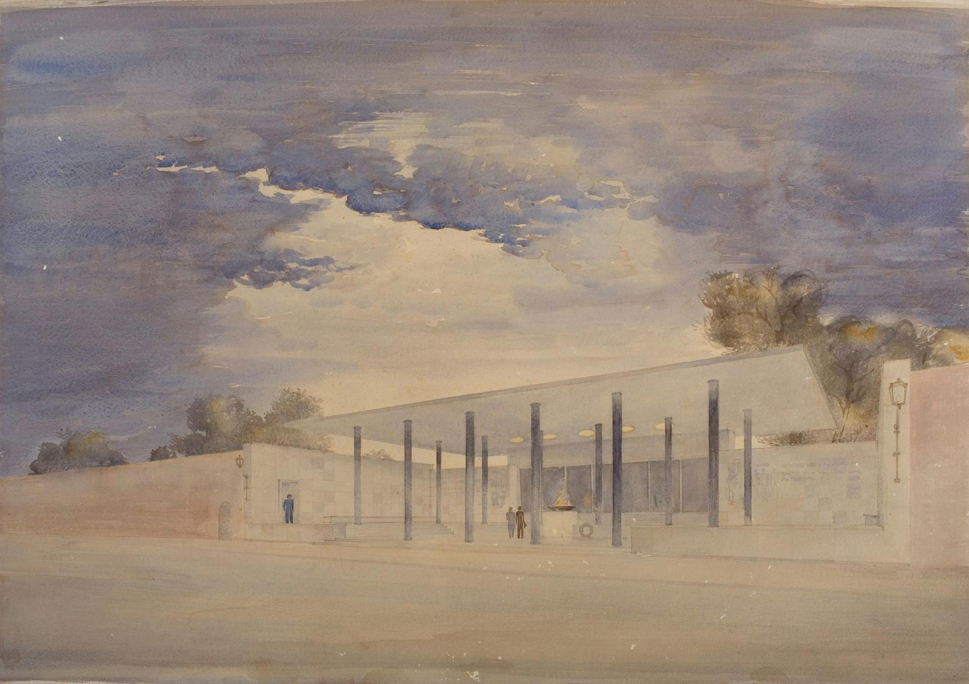  J. Wils, Monument and hall of honour for the executed, close to Scheveningen prison, 1947. Collection Het Nieuwe Instituut 